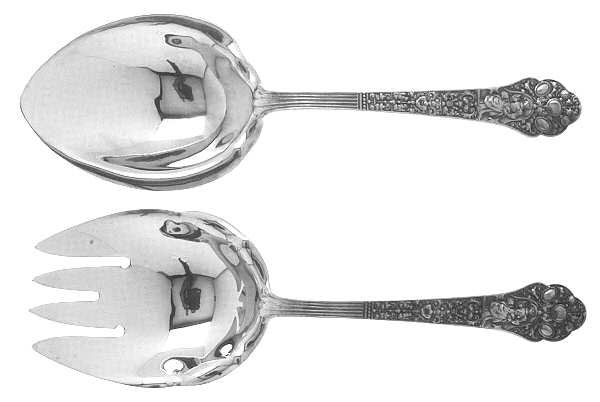 Medici-Old (Sterling, 1880, No Monograms) (2 Pc) Solid Salad Set