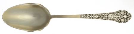 Medici-Old (Sterling, 1880, No Monograms) Oversize Solid Salad Serving Spoon