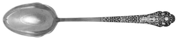 Medici-Old (Sterling, 1880, No Monograms) Gravy/Dressing Spoon with Button