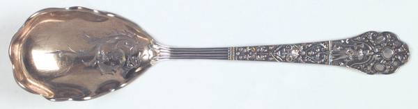 Medici-Old (Sterling, 1880, No Monograms) Small Brtcut Berry/Casserole Spoon