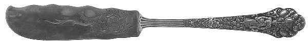 Medici-Old (Sterling, 1880, No Monograms) Flat Handle Bright Cut Master Butter