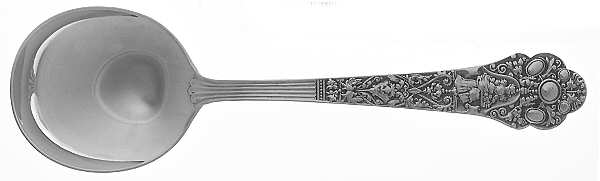 Medici-Old (Sterling, 1880, No Monograms) Round Bowl Soup Spoon (Gumbo)