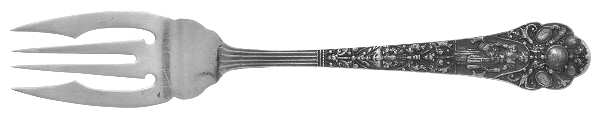 Medici-Old (Sterling, 1880, No Monograms) Large Individual Solid Fish/Salad Fork