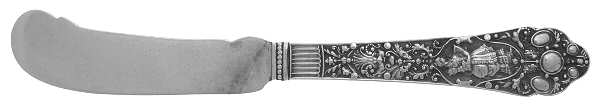 Medici-Old (Sterling, 1880, No Monograms) Large Flat Handle Butter Spreader