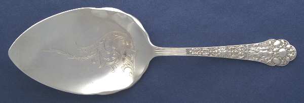 Medici-Old (Sterling, 1880, No Monograms) Large Solid Bright Cut Pie Knife