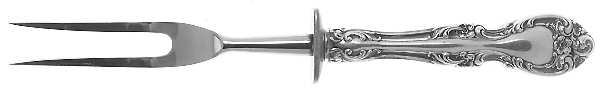 Melrose (Sterling, 1948, No Monograms) Small Steak Carving Fork with Stainless Prongs