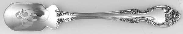 Melrose (Sterling, 1948, No Monograms) Short Handled Olive Spoon with Pierced Bowl