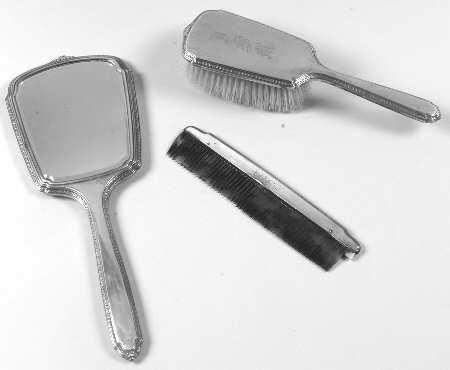 Sterling Hollowware 3-Piece Vanity Set (Brush, Comb and Mirror)