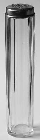 Sterling Hollowware Crystal Toothbrush Holder with Sterling Lid