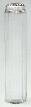 Sterling Hollowware Crystal Toothbrush Holder with Sterling Lid