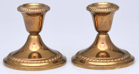 Silverplate Hollowware Pair of 3" Console Candleholders