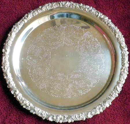 Silverplate Hollowware 12" Round Tray