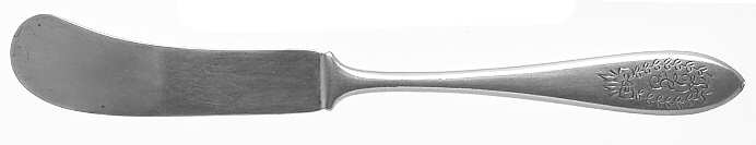 Mothers-Engraved (Sterling, 1875) Monogram Flat Handle Butter Spreader