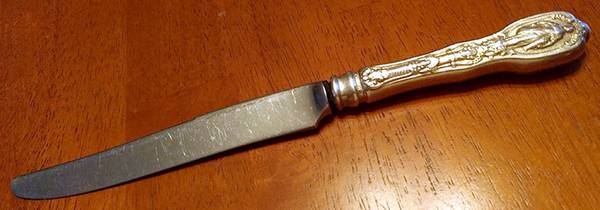 Mythologique (Sterling, 1894, Old, NoBeads, NoFaceBow) New French Hollow Knife with Bolster