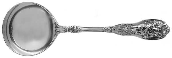 Mythologique (Sterling, 1894, Old, NoBeads, NoFaceBow) Round Bowl Soup Spoon (Bouillon)
