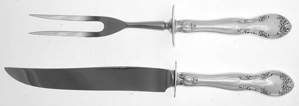 New Elegance (Silverplate, 1947) Small Stainless Blade 2-Piece Steak Carving Set