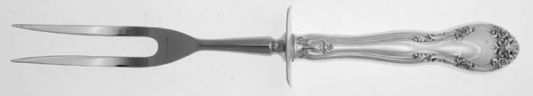 New Elegance (Silverplate, 1947) Small Steak Carving Fork with Stainless Prongs