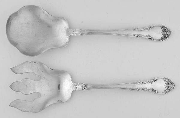 New Elegance (Silverplate, 1947) (2 Pc) Solid Salad Set