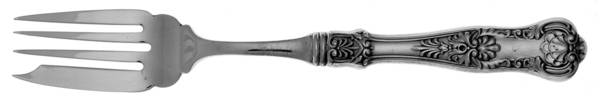 New Queens (Sterling, 1895) Individual Fish Fork Hollow Handle Ind. Strl Tines