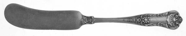 New Queens (Sterling, 1895) Flat Handle Butter Spreader