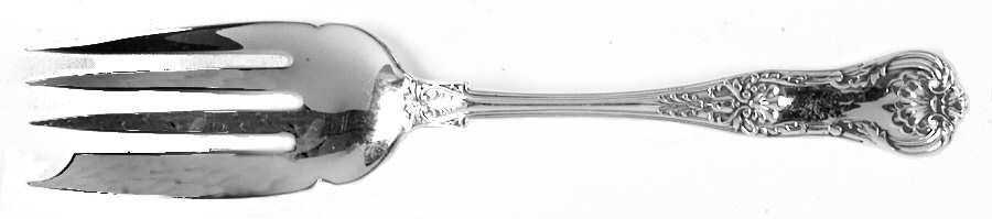 New Queens (Sterling, 1895) Small Solid Cold Meat Serving Fork