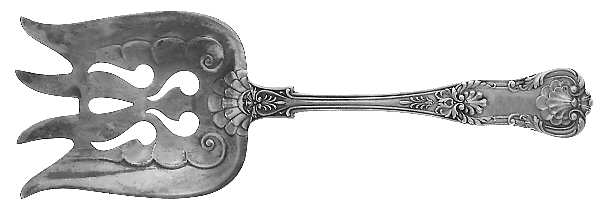 New Queens (Sterling, 1895) Large Pierced Fish Serving Fork