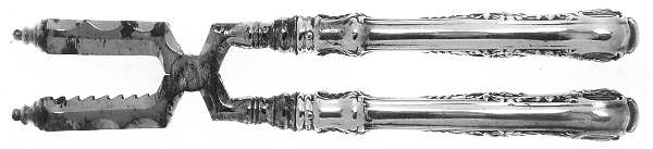 New Queens (Sterling, 1895) Silverplate Grip Nut Cracker