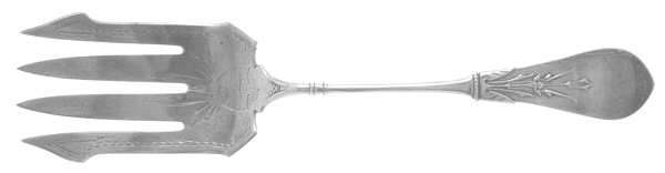 New Tipt (Sterling, 1871) Small Fish Serving Knife, Bright Cut Solid Piece