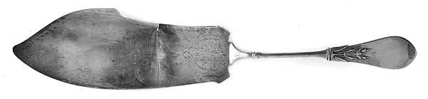 New Tipt (Sterling, 1871) Small Fish Serving Knife, Bright Cut Solid Piece