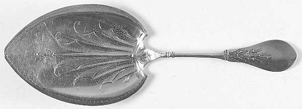 New Tipt (Sterling, 1871) Large Solid Bright Cut Pie Knife