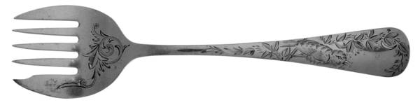 Nightingale (Sterling, 1885, No Monograms) Sardine Serving Fork Tined Large Bright Cut