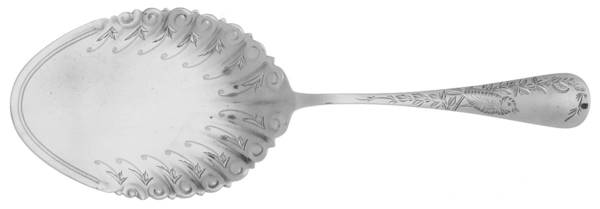Nightingale (Sterling, 1885, No Monograms) Bright Cut Solid Pastry Server