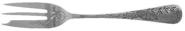 Nightingale (Sterling, 1885, No Monograms) Individual Pie Fork w/Bright Cut