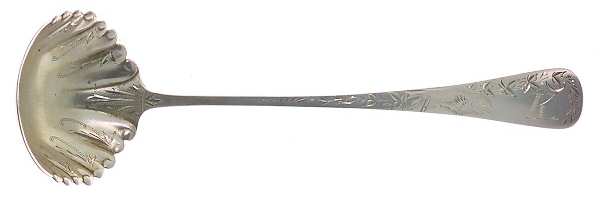 Nightingale (Sterling, 1885, No Monograms) Solid Bright Cut Cream Ladle