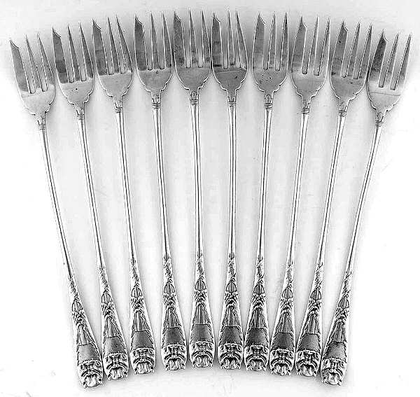 No 3. (Sterling, 1885) Oyster Fork - Set of 10