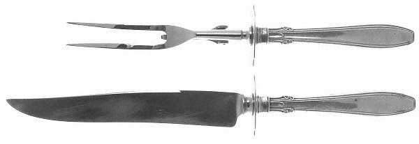 Nocturne (Sterlng, 1938, No Monos) Large 2-Piece Roast Carving Set w/ Stainless Blade