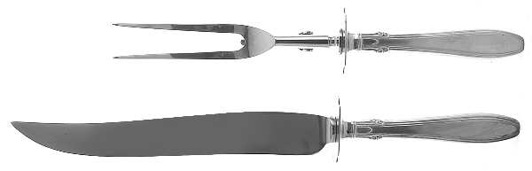 Nocturne (Sterlng, 1938, No Monos) Large 2-Piece Roast Carving Set w/Stainless Blade
