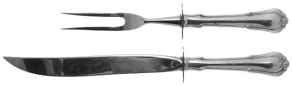 Norfolk-Villa Norfolk (Sterling) Small Stainless Blade 2-Piece Steak Carving Set