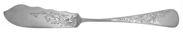 Oak & Acorn (Sterling, 1894) Flat Handle Bright Cut Master Butter