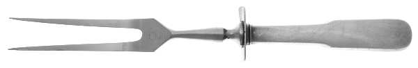 Old English Tipt (Sterling) Lg Carving/Roast Fork-Stn Prong w/Sterling Guard