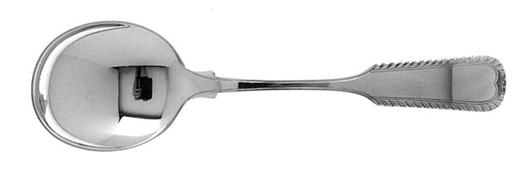 Old English Tipt-Engraved-A (Sterling, 1870) Round Bowl Soup Spoon (Cream Soup)