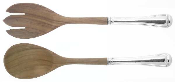 Old French (Sterling, 1905) Wooden Bowl 2 Piece Salad Set