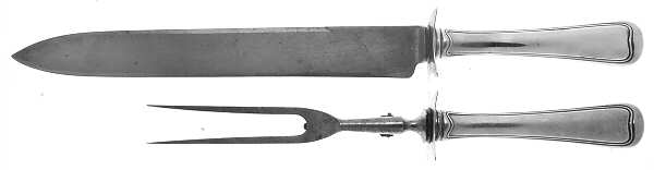 Old French (Sterling, 1905) Large 2-Piece Roast Carving Set w/Stainless Blade