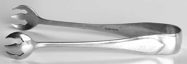 Old London-Plain (Sterling, 1916, No Monos) Small Sugar Tongs