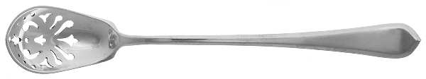 Old London-Plain (Sterling, 1916, No Monos) Pierced Bowl Short Handle Olive Spoon