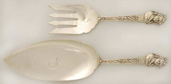 Old Masters (Sterling, 1885) 2 Piece Large Solid Fish Serving Set