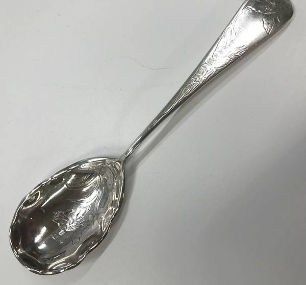 Orchid (Sterling, 1894) Bright Cut Preserve Spoon