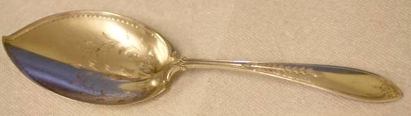 Palm (Sterling, 1870) Large Solid Bright Cut Fish Serving Knife