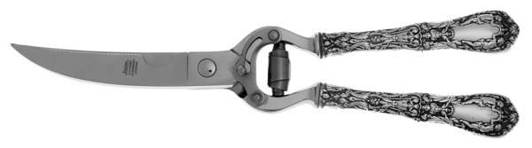 Paris (Sterling, 1900, No Monograms) Poultry Shears with Stainless Blades