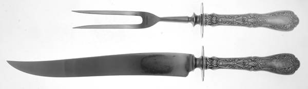Paris (Sterling, 1900, No Monograms) (2 Pc)Carving Set-Lg Stnbl/Roast w/Sterling Guard